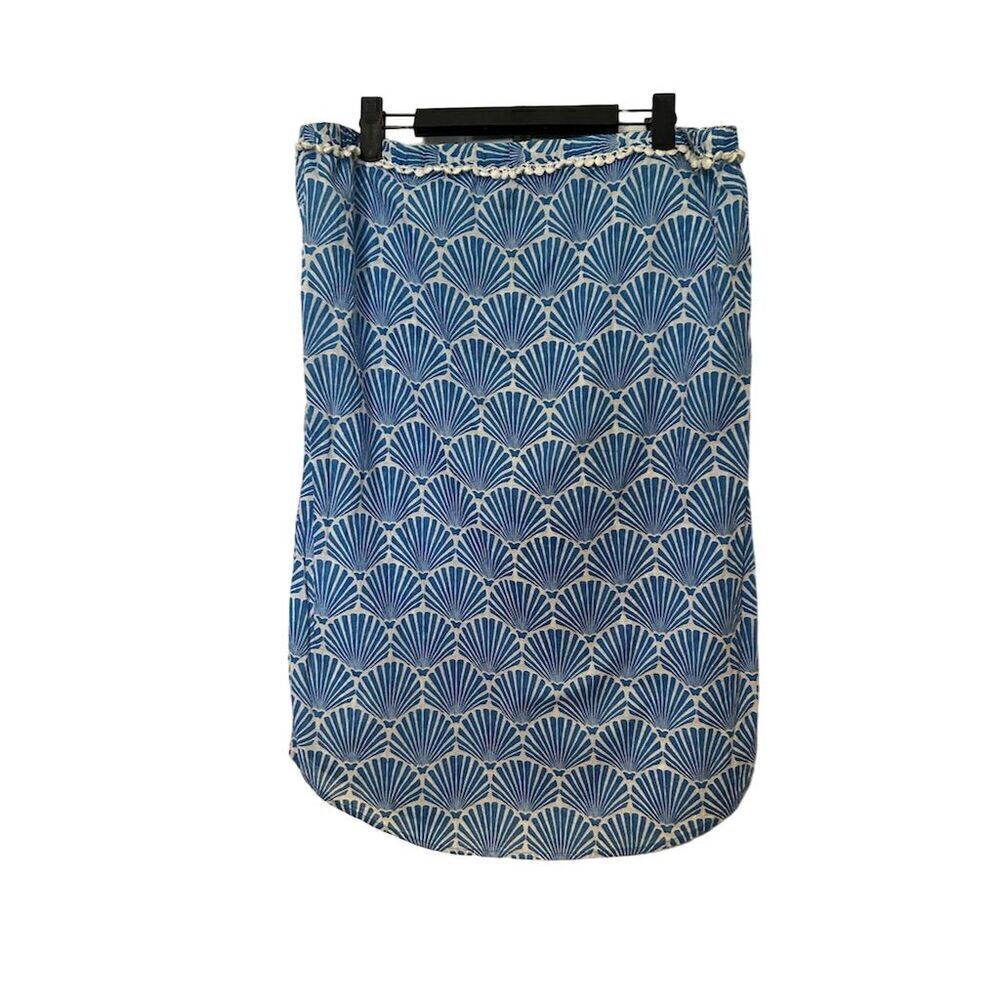 Mud Pie Allison Strapless Cover-Up Dress Blue Fanshell Size L Summer Beachwear - Picture 2 of 6